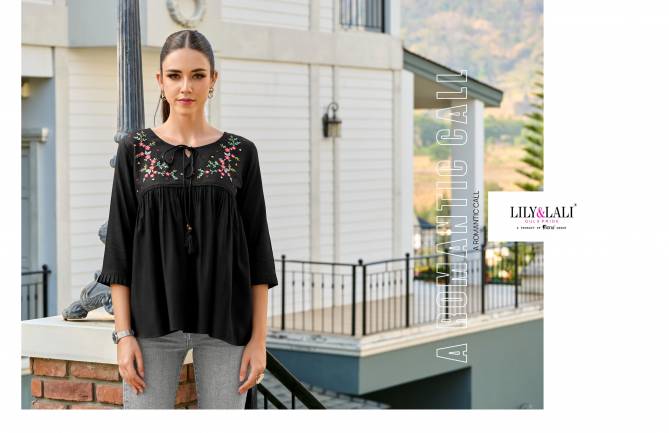 Melody Vol 3 By Lily And Lali Premium Short Embroidery Ladies Top Wholesale Shop In Surat
